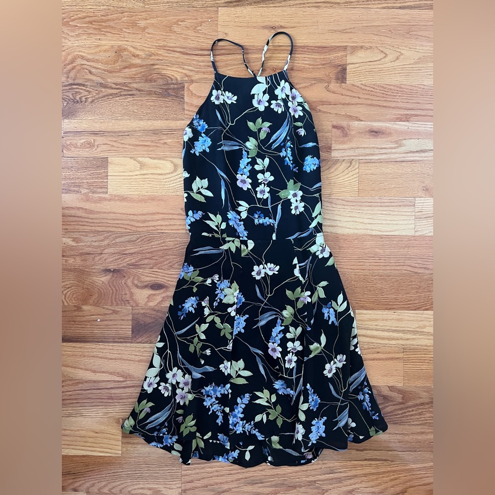 Reformation Dove dress in black floral size small